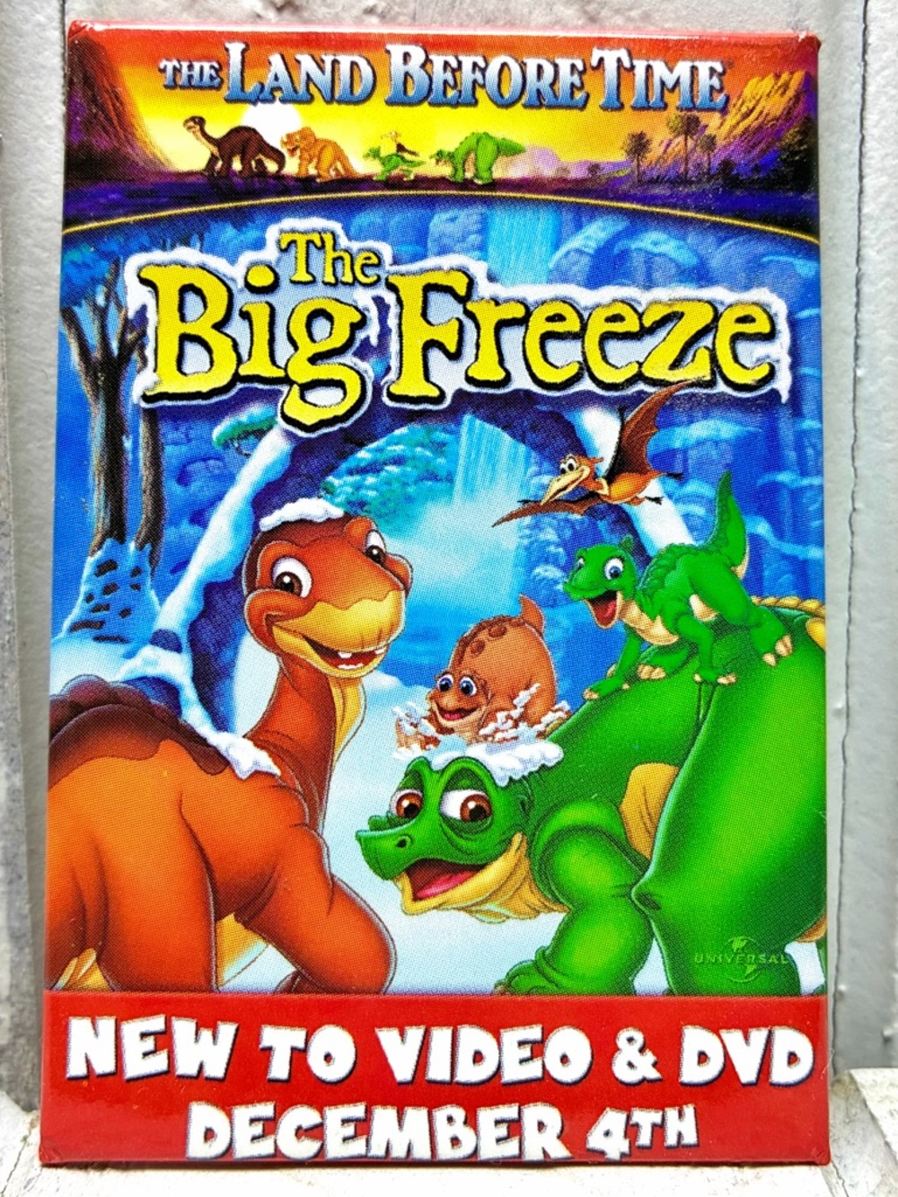 The Land Before Time The Big Freeze Promotional Movie Pin/Button Vintage 2001